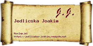 Jedlicska Joakim névjegykártya